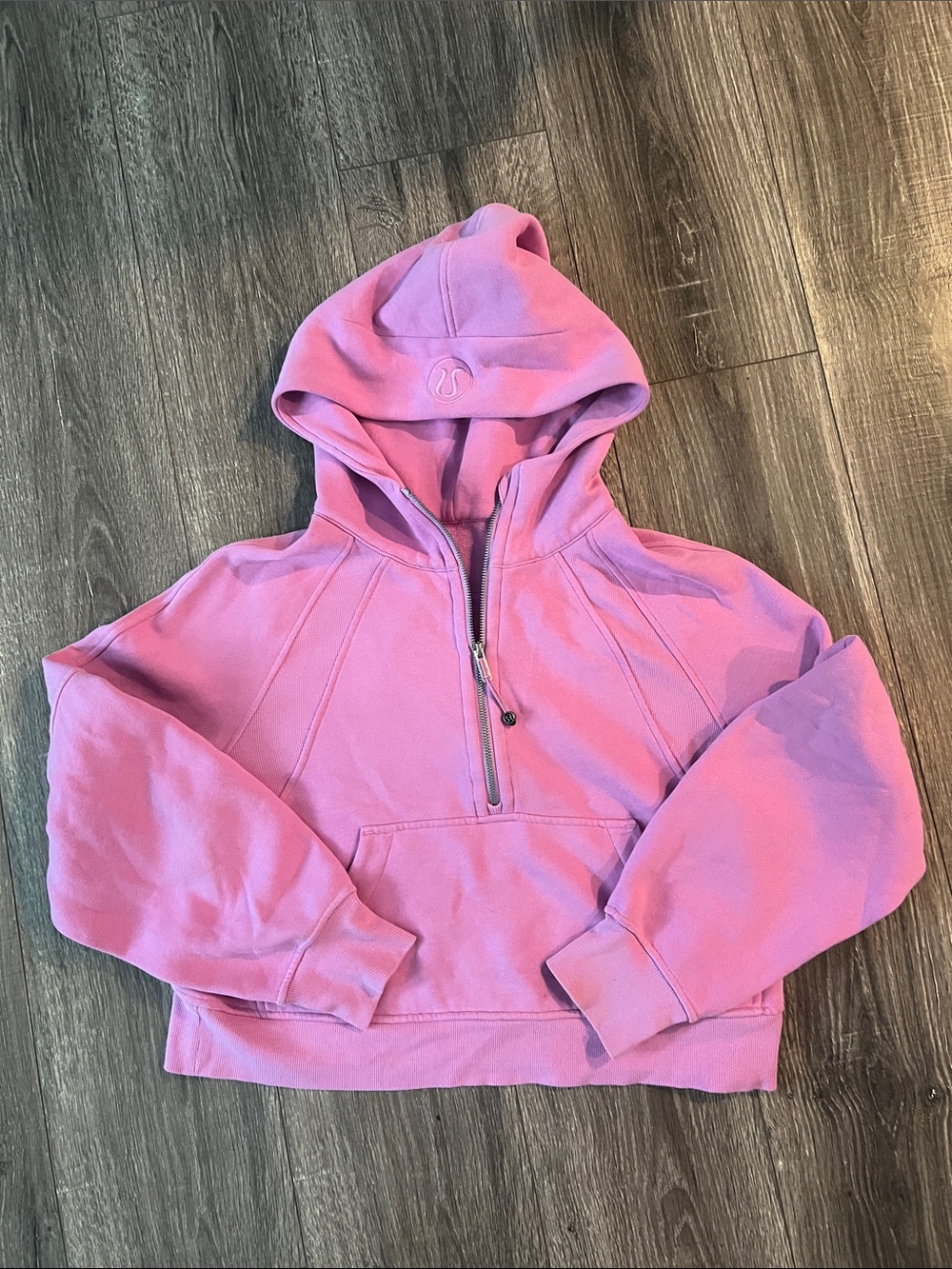 lululemon athletica Pink Half-Zip Hooded Sweatshirt cropped XS/S